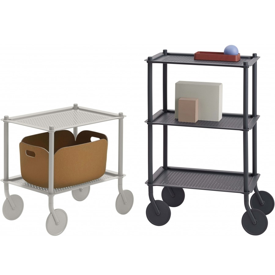 Muuto Serving Trolley | Muuto - Flow Trolley 2-Tier Blue Gray