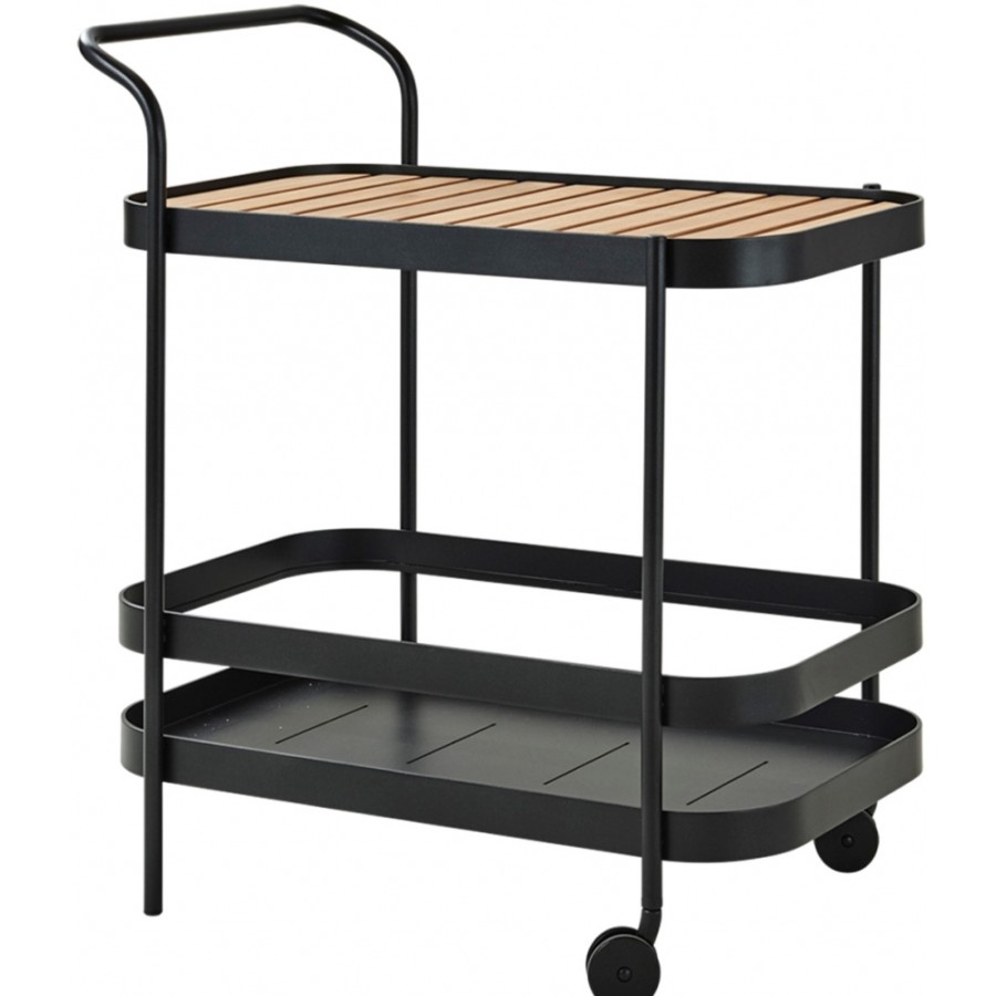 Cane line Serving Trolley | Cane-Line - Roll Bar Cart Including Insert Plate