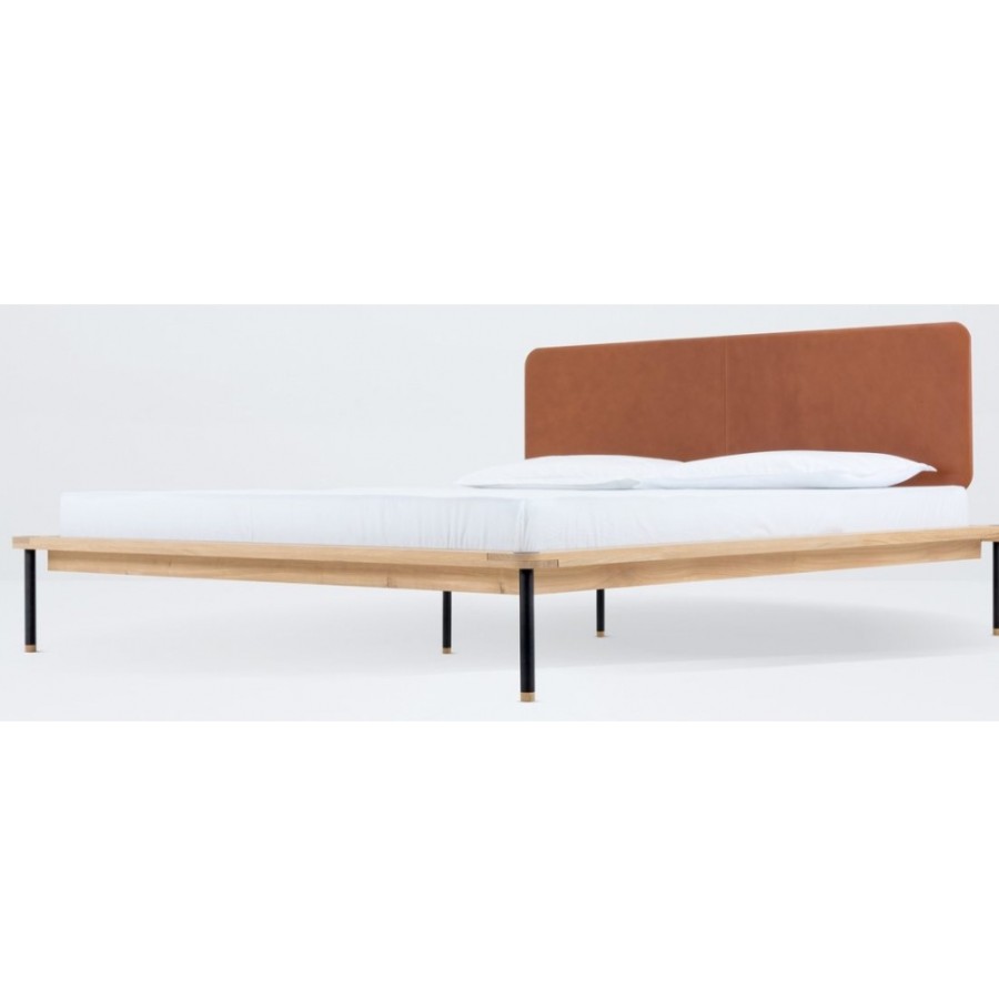 Gazzda Beds | Gazzda - Fina Bed Dakar Leather Whiskey Headboard