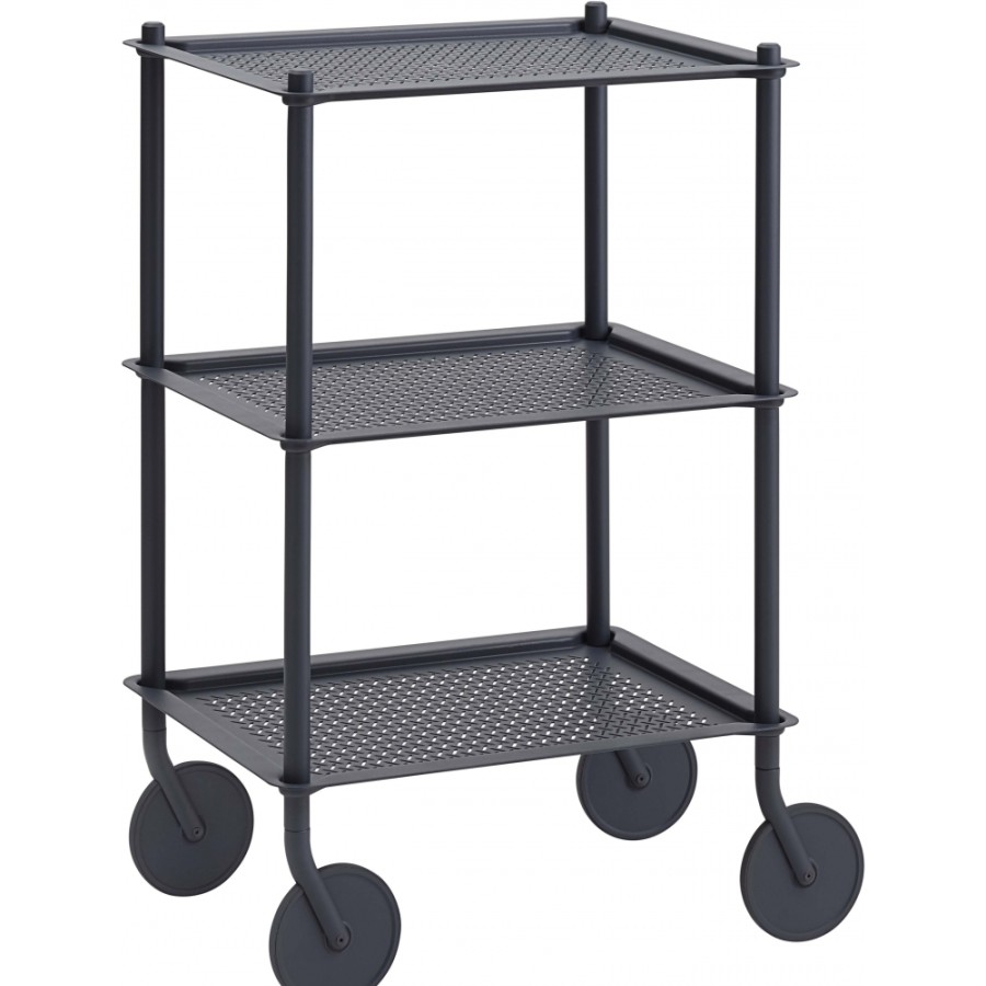 Muuto Serving Trolley | Muuto - Flow Trolley 3 Levels Blue Gray